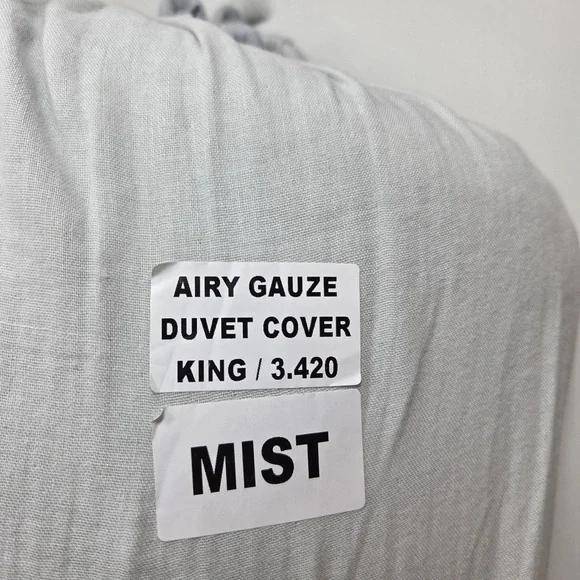 NWT QUINCE Organic Airy Gauze Duvet Cover King/Cal King Mist 1215